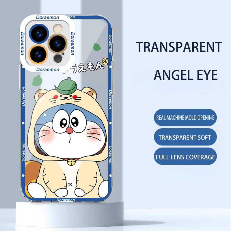 Weiche, transparente Cartoon-Telefonhülle für iPhone 12 Pro Max, 7/8, X, XS.