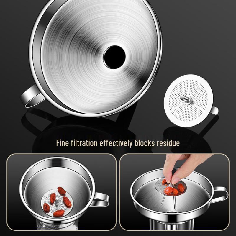 Thickened Food Grade Stainless Steel Funnel Set
