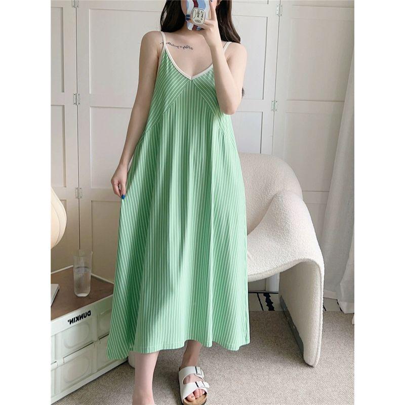 

Women s Summer Camisole Pajama Dress - Cute, Long, Imitation Cotton, Round Neck, Versatile for Indoors and Outdoors One Size [M-2XL]