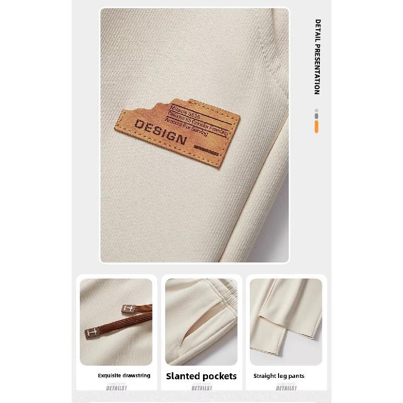 Men's casual pants for spring and autumn 2026, new loose-fitting, drapey straight-leg sports pants