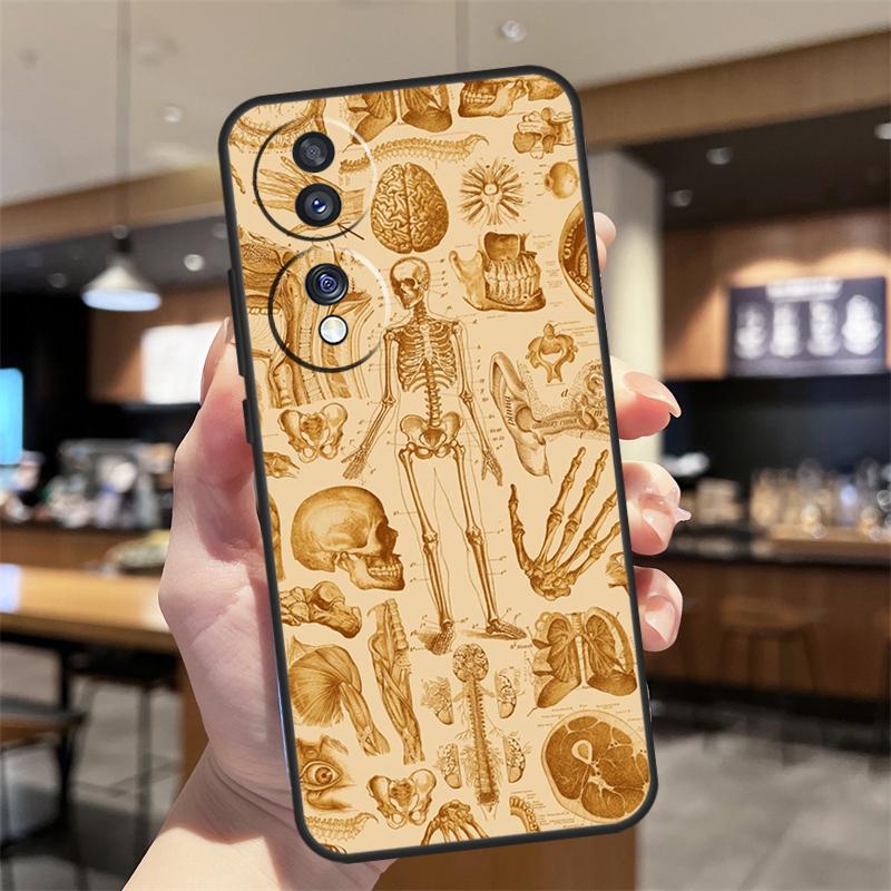 Medical Skeleton Anatomy Case For Honor Magic 8 6 7 Pro Honor 400 200 70 90 Lite X8b X8c X9a X9b X9c X9d Win RT Cover