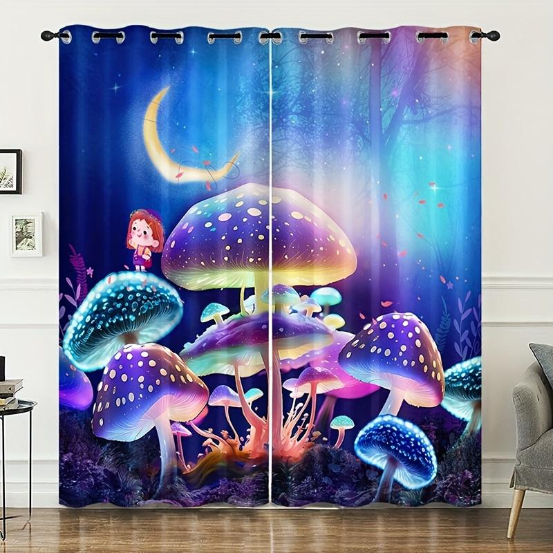 Colorful Unicorn Horse Mermaid Girl Children Window Curtain Blinds Living Room Kids Bedroom Kitchen Door Home Decor Bathroom2Pcs