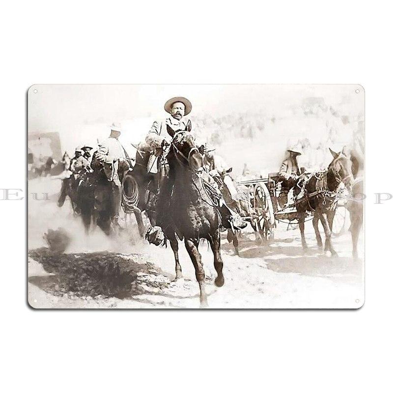 

Ride With Pancho Villa Old Poster Metal Plaque Poster Garage Iron Mural Kitchen Cinema Mexica Pancho Villa Tin Sign Poster 20x30cm