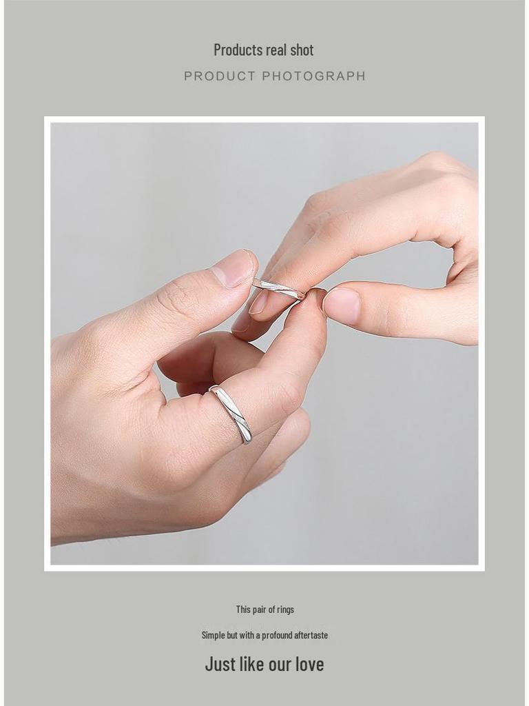 S925 Sterling Silver 'Close To Me' Couple Rings - Luxurious Silver Rings for Birthdays, Proposals, and Anniversaries