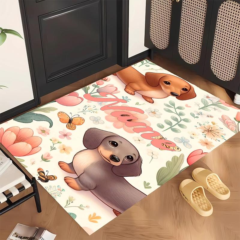 Cute PUPPY (28) Personalized Name Office Carpet Stylish Decor for Living Room Bedroom Kitchen