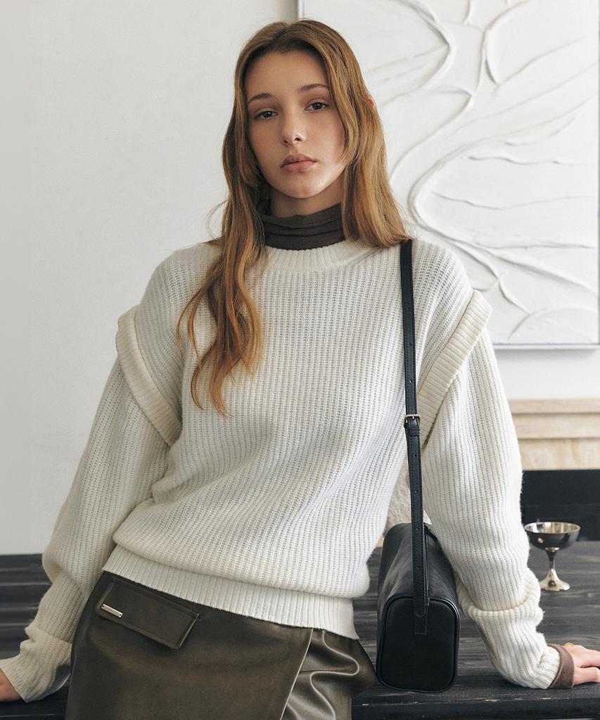 ARTID Merino Wool Sleeve Point Knit_Ivory
