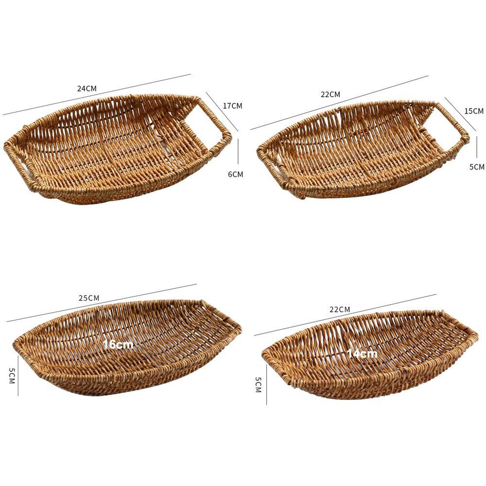 Mehrzweck-Brotfruchtkörbe Handgeflochtenes Aufbewahrungstablett Imitation Rattan Korb Küche Picknick