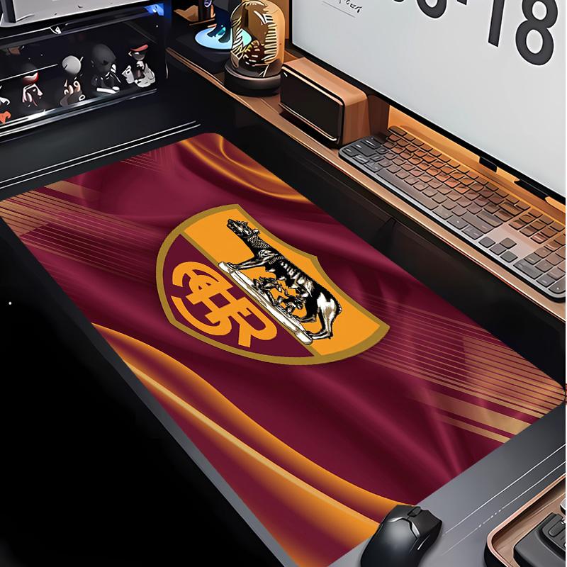 Tappetino per Mouse con Motivo Calcio AS Roma No?Tappetino Mouse da Gioco Antiscivolo con Base in Gomma per Scrivania Ufficio Casa