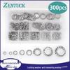 304 Stainless Steel Serrated Lock Washers - 300PCS Anti-Slip Daisy Set
