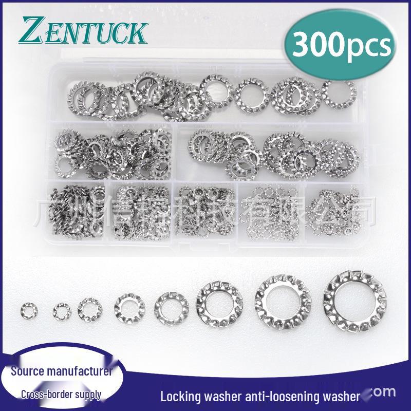 304 Stainless Steel Serrated Lock Washers - 300PCS Anti-Slip Daisy Set
