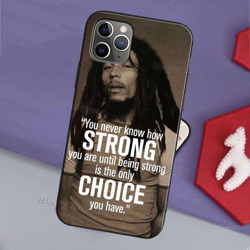 Bob Marley Quotes Rasta Reggae Case For iPhone 11 12 Pro Max 13 mini SE 2020 6S 8 7 Plus X XR XS Max Back Cover Shell