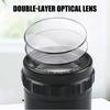 Portable Cylinder Magnifier with Rule  & LED Light Small  Magnifying Glass Metal & Glass for Students Teachers Jewelers