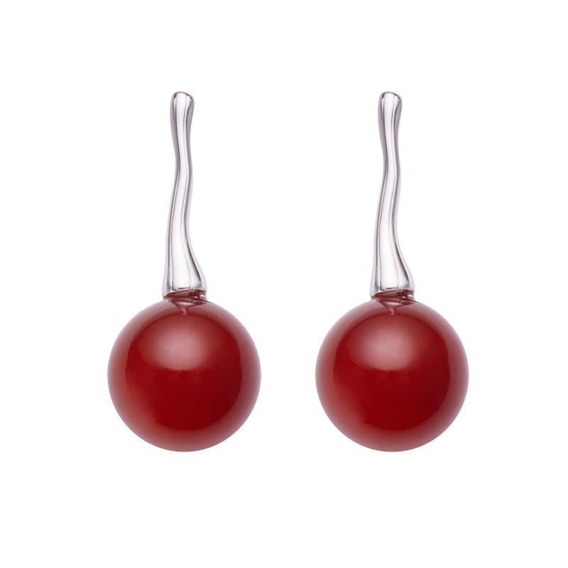 Orecchini a lobo Tesoro Colorato con Agata Rossa Naturale, Agata Nera, Agata Verde, Occhio di Tigre, Orecchini in Argento Sterling S925 da Donna, Orecchini.