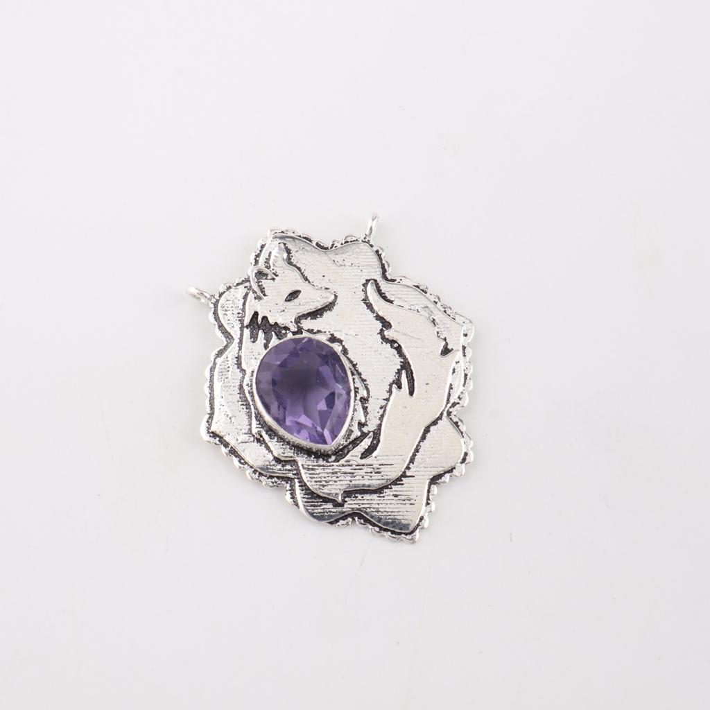 Rare Iolite Gemstone 925 Sterling Silver Jewelry Pendant 1.29" For Birthday Gift CP-32-12