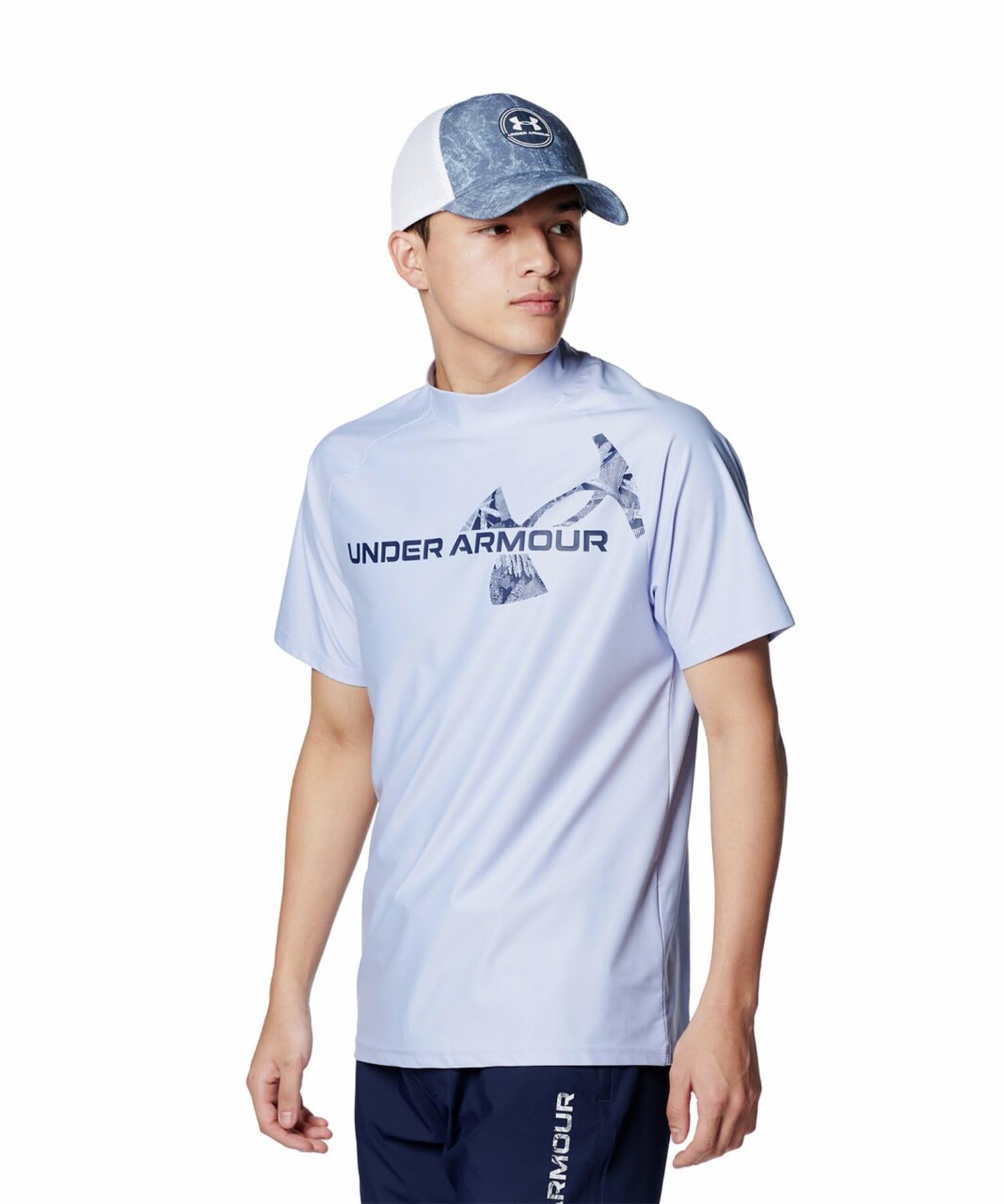 

UA SS Mock Shirt Celeste Midnight Navy MD [Under Armour] Iso-chill //