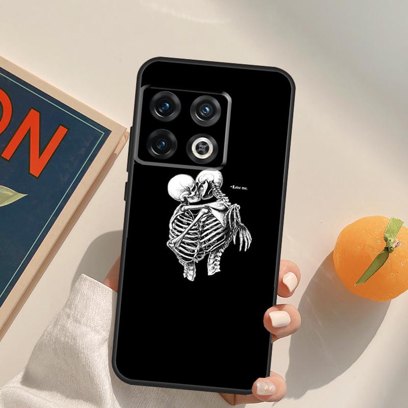 Skeleton Skull Kiss Case For OnePlus 13T 10T 10R 12R 13R 15 13 12 11 10 9 Pro Nord CE 5 2 3 4 Lite N20 N30 Cover