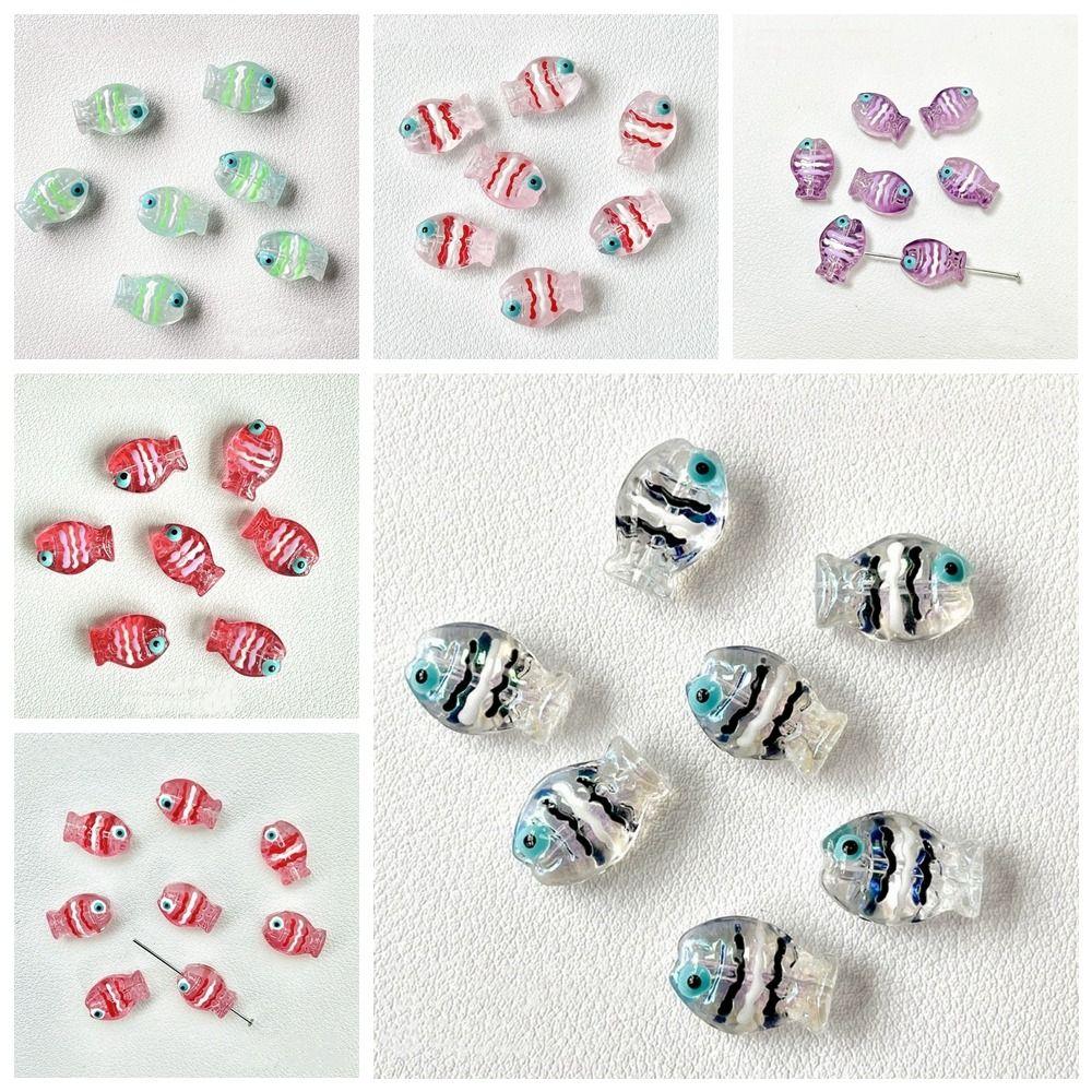 10pcs/set Handmade Craft Mini Fish Beads Cartoon Jewelry Making Material DIY Accessories