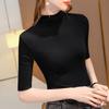 Half Turtleneck Base Shirt for Women New Women's Clothing Modal Mid-sleeved T-shirt Temperament Solid Color Inner Top