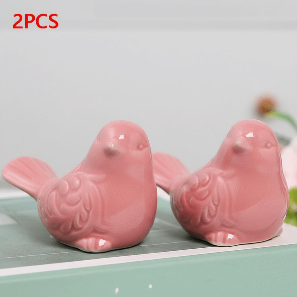 1/2PCS New Ceramic Bird Ornaments 6 Colors Decoration Crafts Simulated Bird Simulated Animals Home Decor
