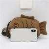 Yogodlns Fish Shape Canvas Messenger Bag Fashion Cute Embroidery Portable Zippered Small Purses Handbags Mini Crossbody Bag
