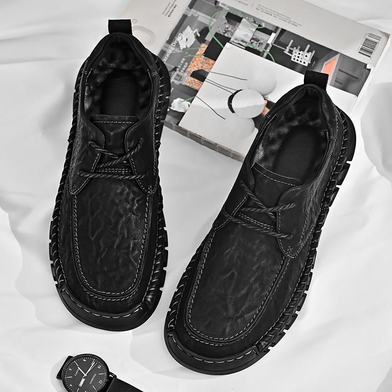 Spring Autumn New Men's Genuine Leather Casual Shoes Handmade Soles Oxford Shoes Men's Outdoor Hiking Shoes Free Delivery