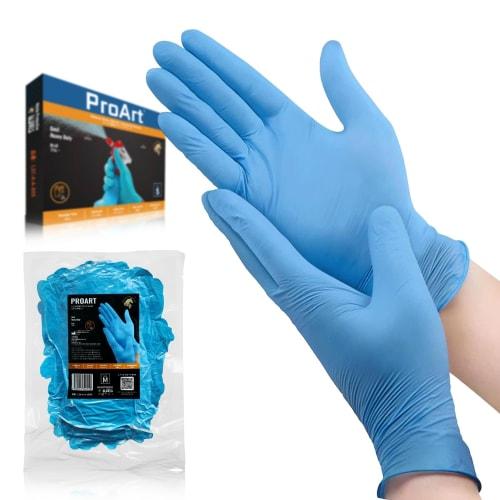 

THE BEST IN PERSONAL SECURITY PRO ART EST 1979 Nitrile Gloves, Black/Blue/White/Pink Refill, 100-Count, Disposable Rubber Gloves, S/M/L/XL, 0.15mm Thi