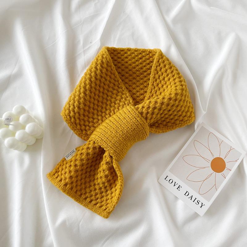 Knitted cross small scarf women's winter scarf autumn and winter new small versatile warm scarf