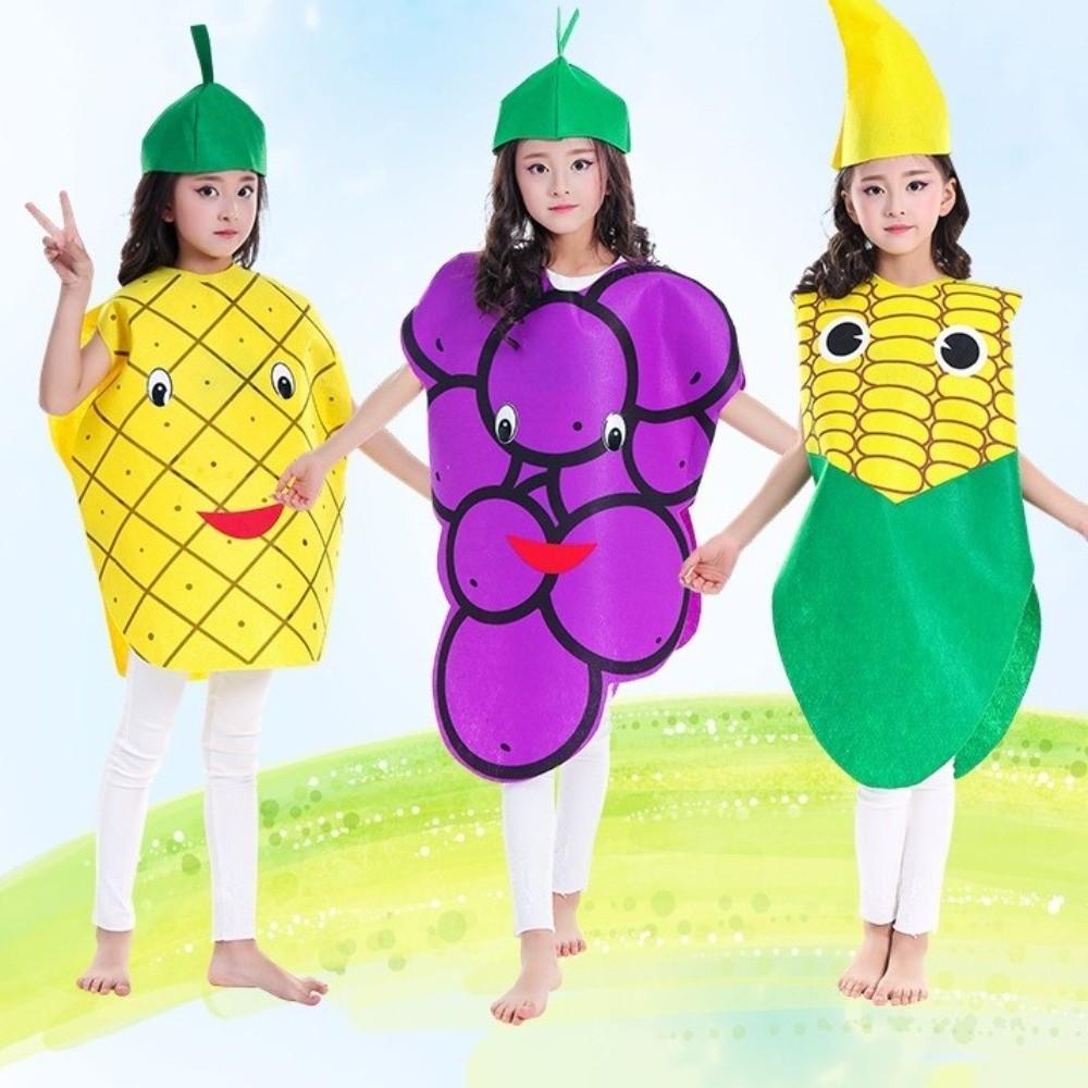 Přenosná vystoupení Cos Oblečení Ovocný kostýmový set Dětský halloweenský večírek Kostým Školní jeviště