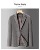 Men's Wool Suit with Goose Down Liner - Fashionable Autumn/Winter Double-Sided Casual Overcoat for Young and Middle-Aged.