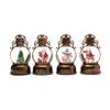 USB Music Snowing Christmas Light-Up Resin Figurine Carousel Decoration