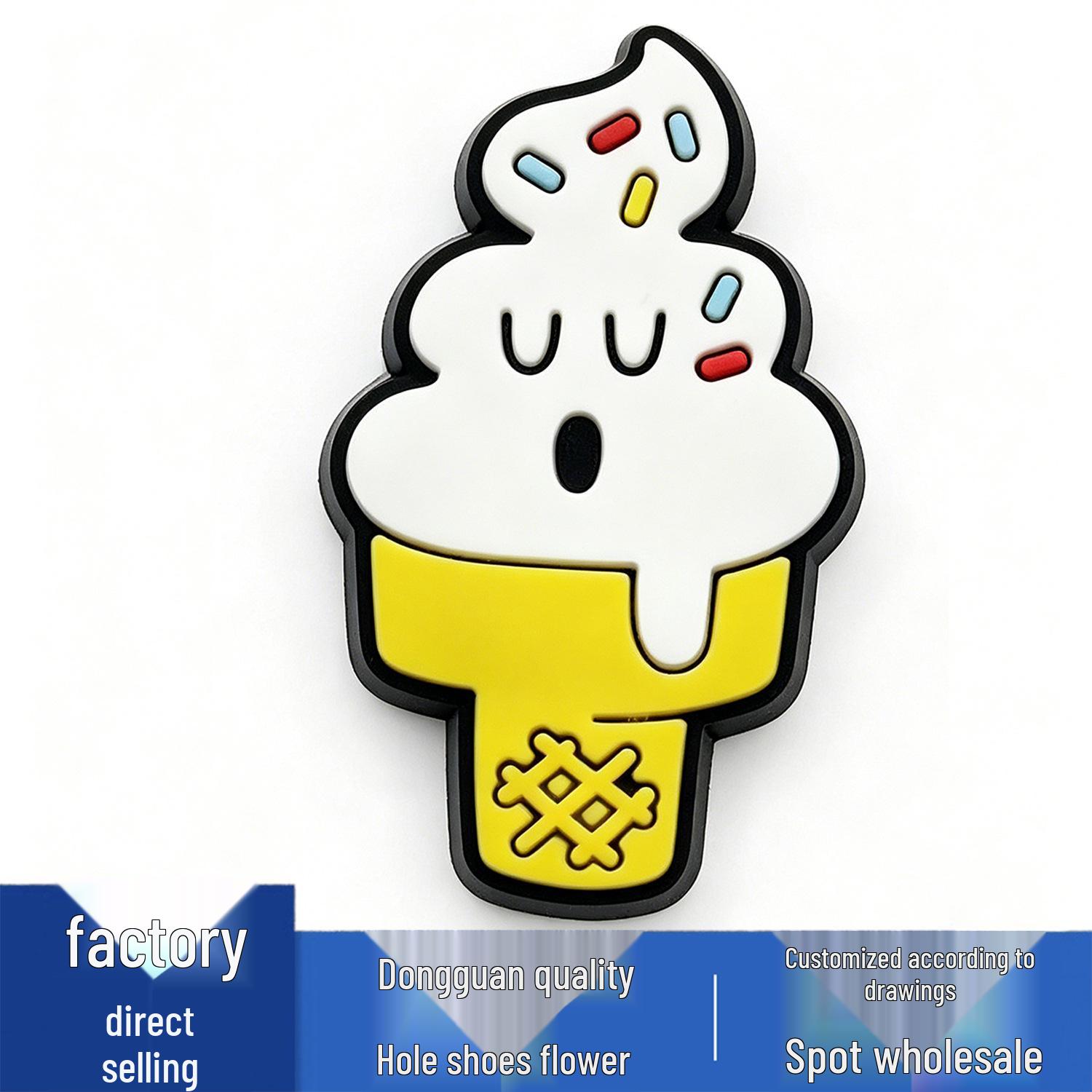 Cute Cake Series Shoe Charms: Versatile PVC Flower Accessories for Crocs