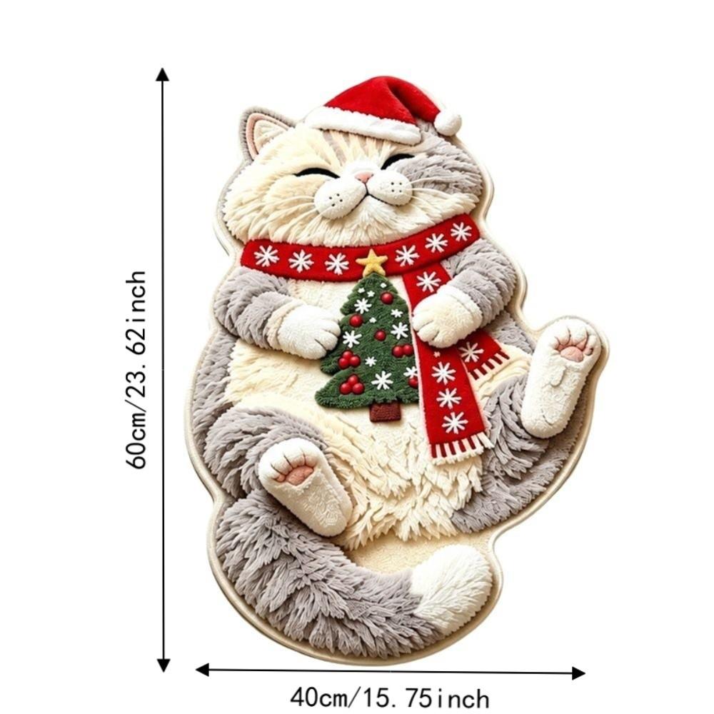 Non-Slip Cat-Shaped Area Rug 2D Cartoon Carpet Soft Home Decor Carpet Bedrooms