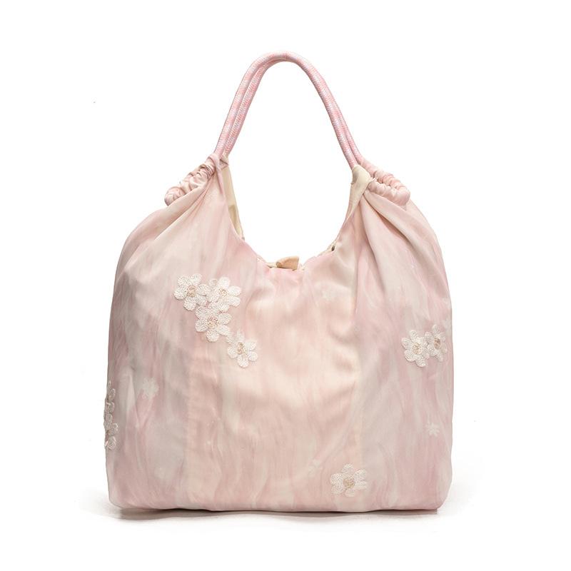 National style embroidered vest bag Small fresh literary temperament Fairy shoulder bag Underarm bag Large capacity commuter tote bag