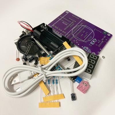 Kit electrónico de radio FM DIY con frecuencia ajustable de 87-108 MHz y pantalla digital. Proyecto de soldadura DIY. Práctica de soldadura. RDA5807S.