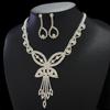 Voll Diamant Hohl Großer Schmetterling Halskette Ohrringe Set Hochzeitskleid Mode Persönlichkeit Damen Halskette Brautschmuck