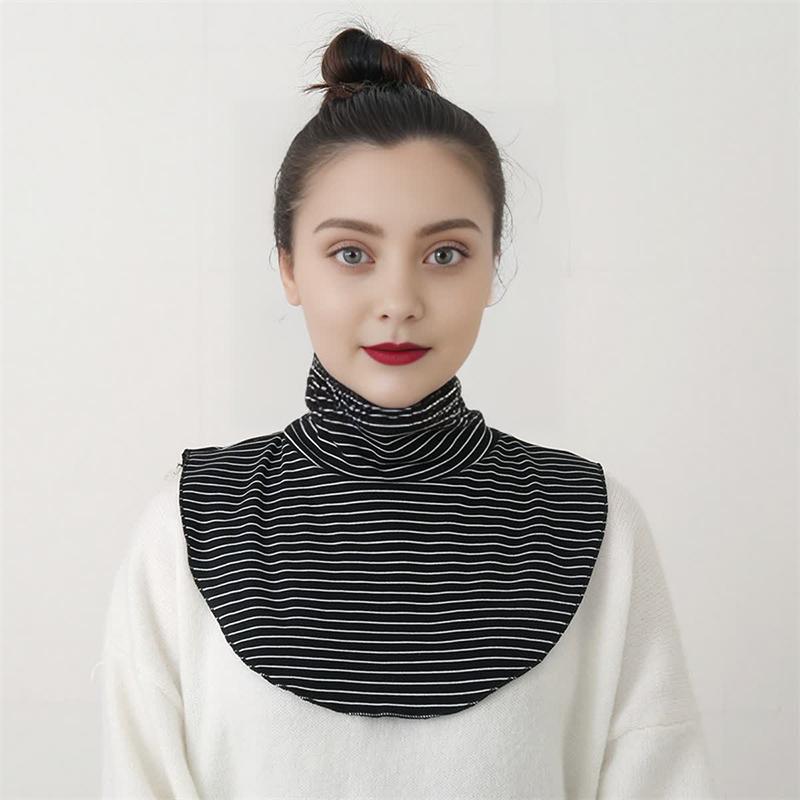Fashion High Nack Fake Collar Neckerchief Detachable Collars Solid Color Winter Warm Scarf Women Shirt Collar