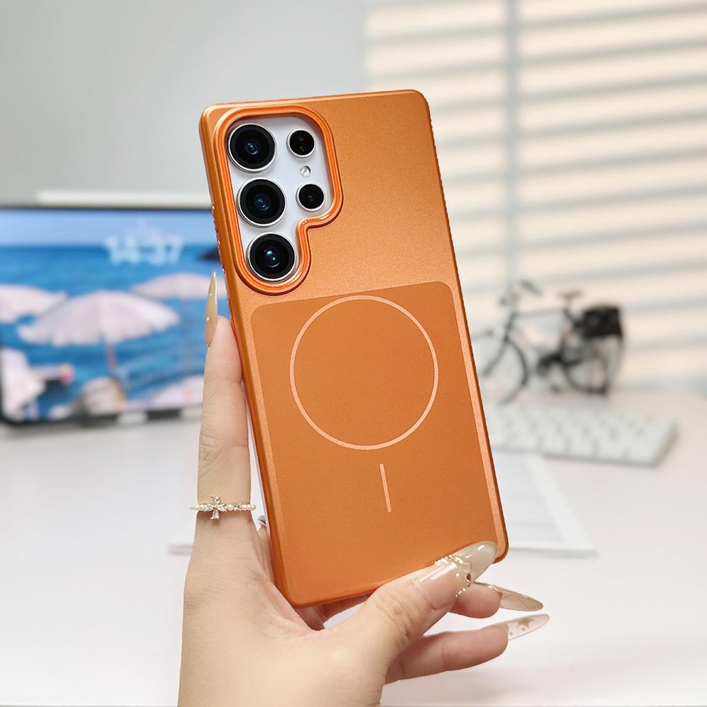 Soft fine ring magnetic suction for Samsung S26ultra matte mobile phone case S24PLUS skin feeling PC protective case S25