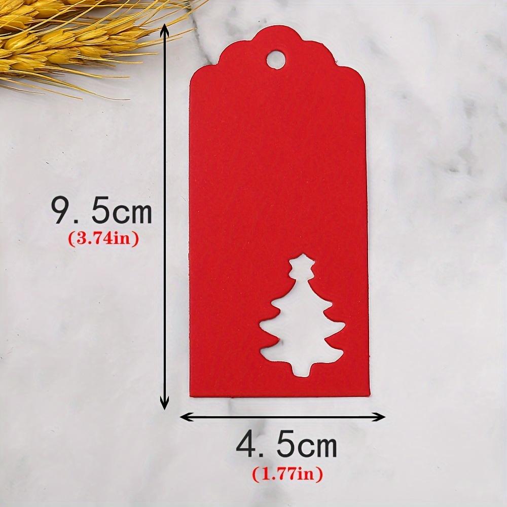 100pcs, Red Christmas Tree Design Kraft Paper Cards for Packaging and Hanging Decorations, Perfect Gift Tags and Ornaments