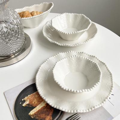 Tai Sheng Huo Luxurious Ceramic Pearl Breakfast Tableware Set - Elegant Plates and Bowls