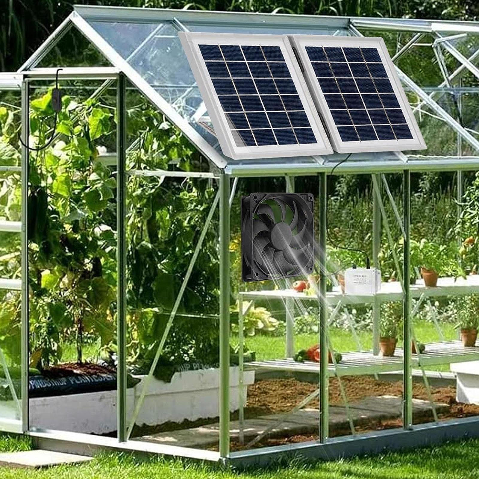 

Solar Exhaust Fan Cooling Ventilation Easy to Use 10W 5V Sturdy Board Powered for чорний