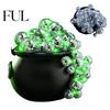 Creative Halloween Display Disco Bubbling Witch Cauldron Kit, Kettle with 40 Balls 2 Spooky Party Supplies Light Strings Spider Webs Fake 100 Adhesive