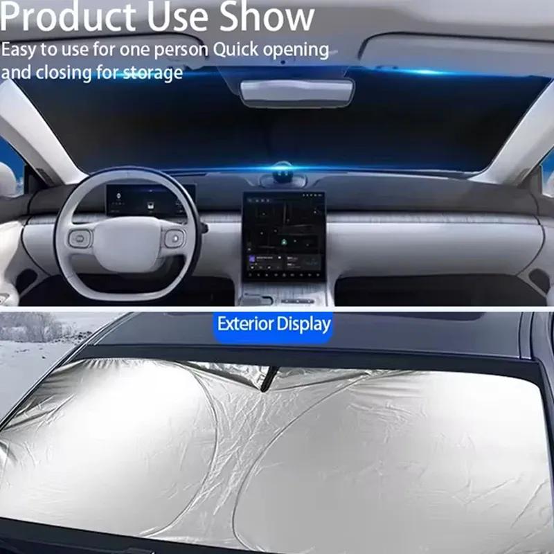 Foldable Car Windshield Sun Shade UV Block Heat Insulation For Mercedes Benz Maybach GLS Interior Protection Accessories