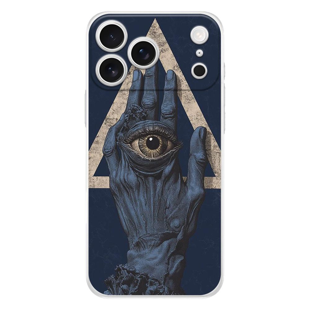 Soft Phone Case For iPhone 17 Air 16E 16 11 15 14 Pro MAX 12 13 7 8 Plus SE Easter Cover Protection Scary Devil Eye Pattern