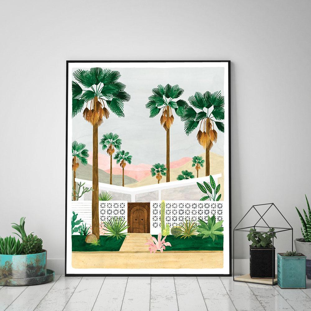 Palm Forest Moroccan Tropical Jungle Swing Bathroom Wall Art Canvas Painting Poster And Print Wall Picture For Living Room Decor
