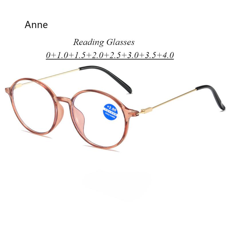 Fashion Round Reading Glasses Women Men Anti-blue Light Ultralight Spring Legs Presbyopic Eyeglasses Hyperopia Eyewear Gafas