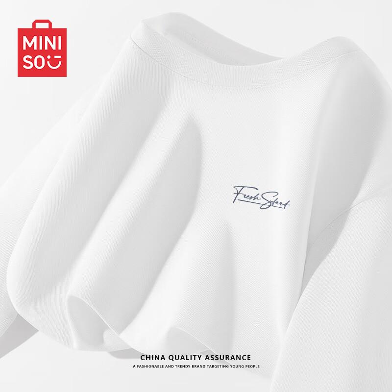MINISO Men's Pure Cotton Heavyweight Long Sleeve Tee