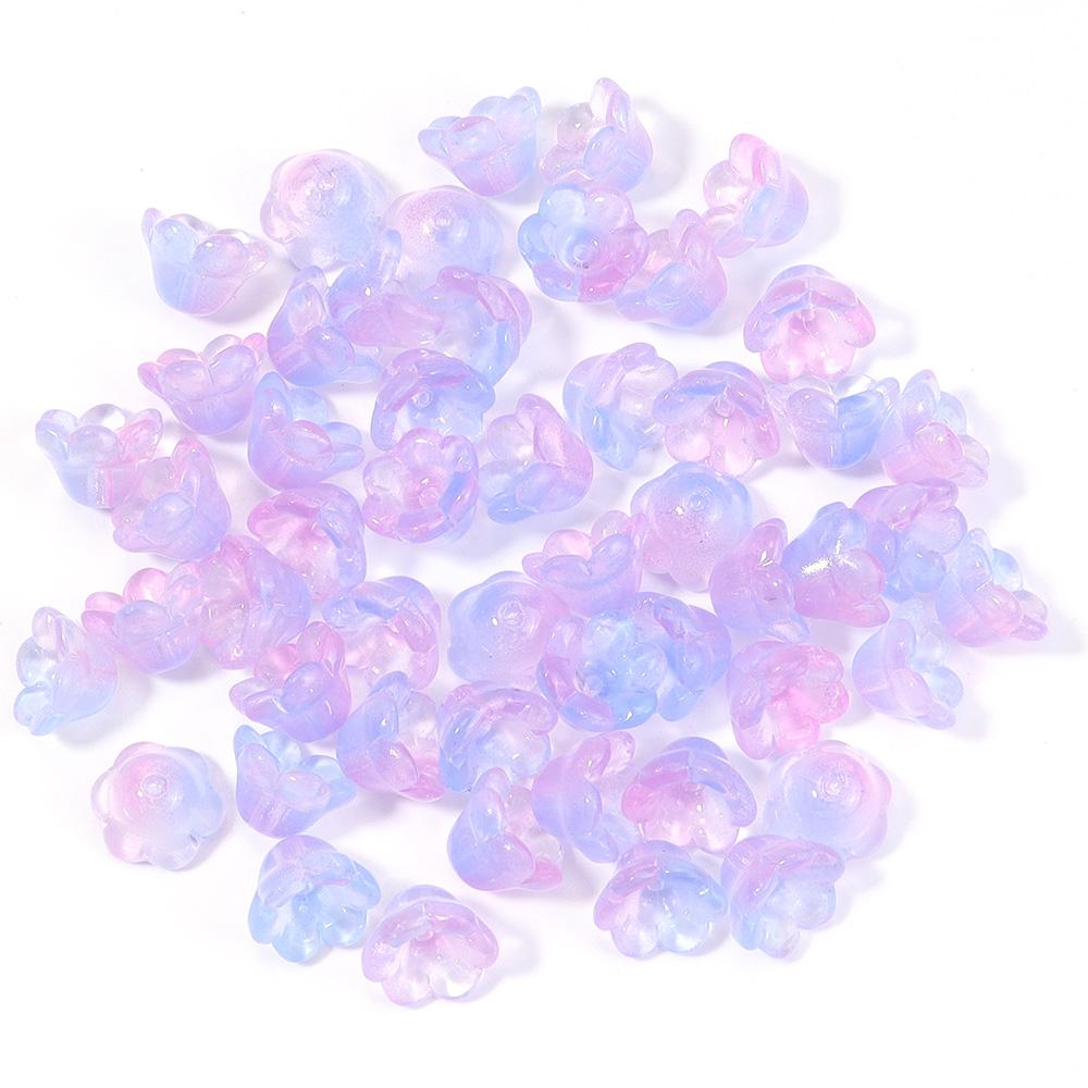 50pcs/lot Lily of The Valley Flower Shape Glass Beads Colorful Lampwork Beads For DIY Crafts Jewelry Making Accessories
