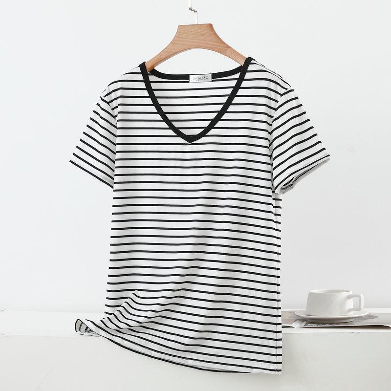 Women's Plus Size V-Neck Short Sleeve Casual T-Shirt - High Elastic, Loose Fit, Summer Top