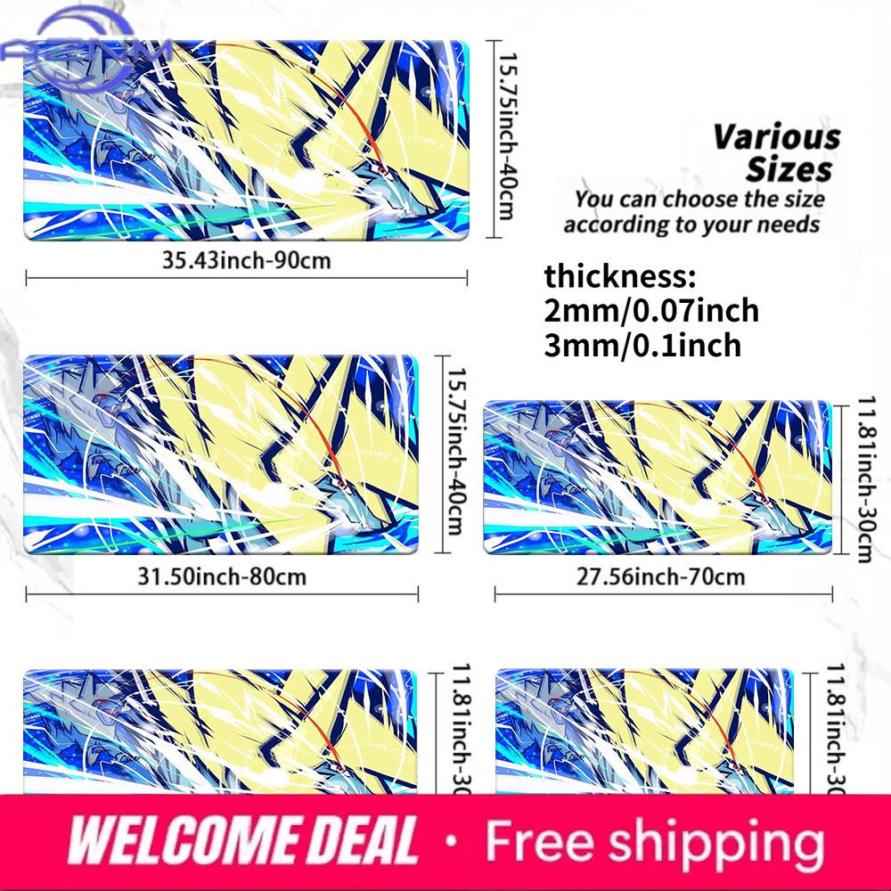 Dialga Dragon Type NonSlip Washable Gaming Desk Mat 30x80x0.2cm