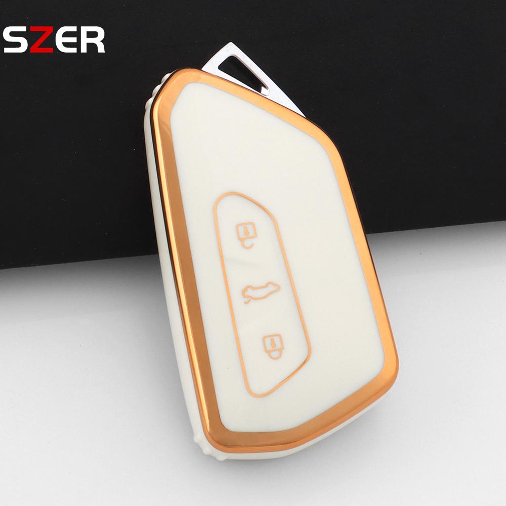Tpu Car Key Case Cover Shell Fob Keychain For Vw Volkswagen Golf 8 Mk8  For Skoda Octavia For Seat Holder Fob Accessories